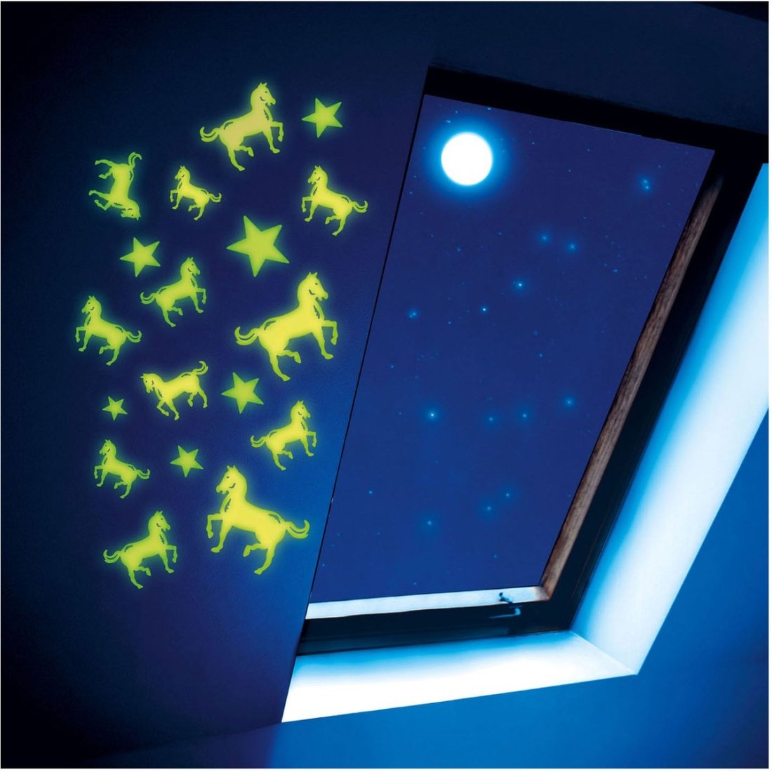 GLOW N FUN Glow in the Dark Φωσφοριζέ Αυτοκόλλητο Horse 9x12cm - Image 2