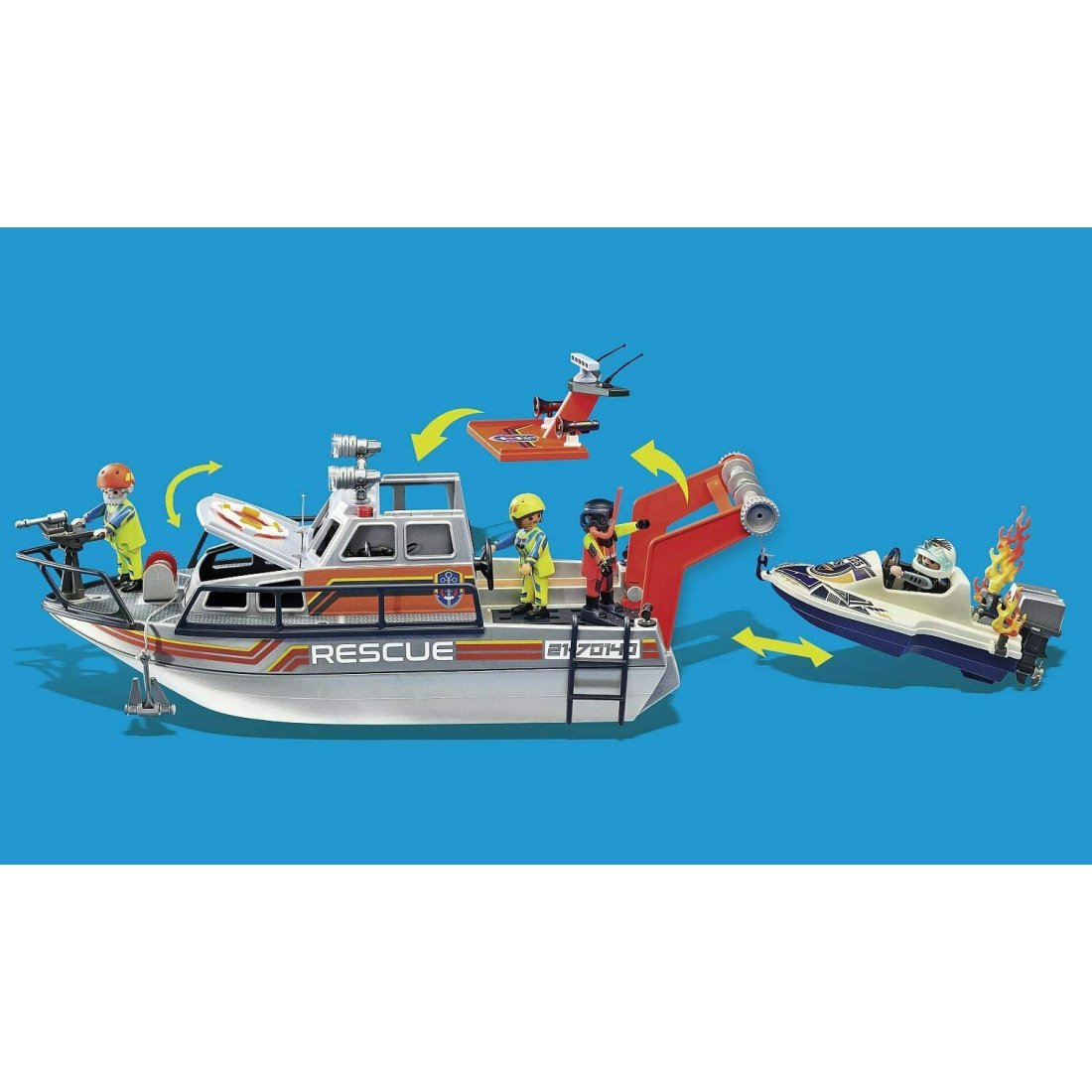 Playmobil City Action Επιχείρηση Πυρόσβεσης Με Σκάφος Διάσωσης για 4-10 ετών - Image 4