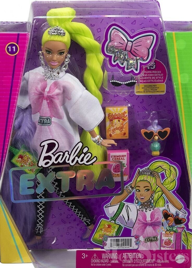 Mattel Κούκλα Barbie Extra Neon Green για 3+ Ετών - Image 1