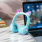 Borofone BO15 Cat Ear Ασύρματα On Ear Ακουστικά με 4 ώρες Λειτουργίας Γαλάζιο - Image 3