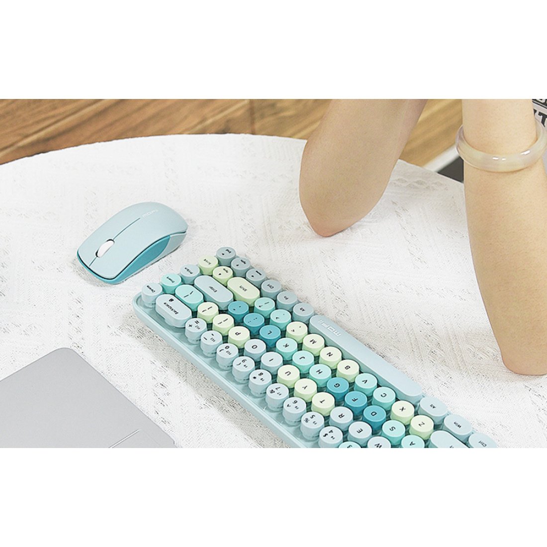 MOFII Bean Ασύρματο Σετ Πληκτρολόγιο & Ποντίκι Αγγλικό US Πράσινο - Image 4