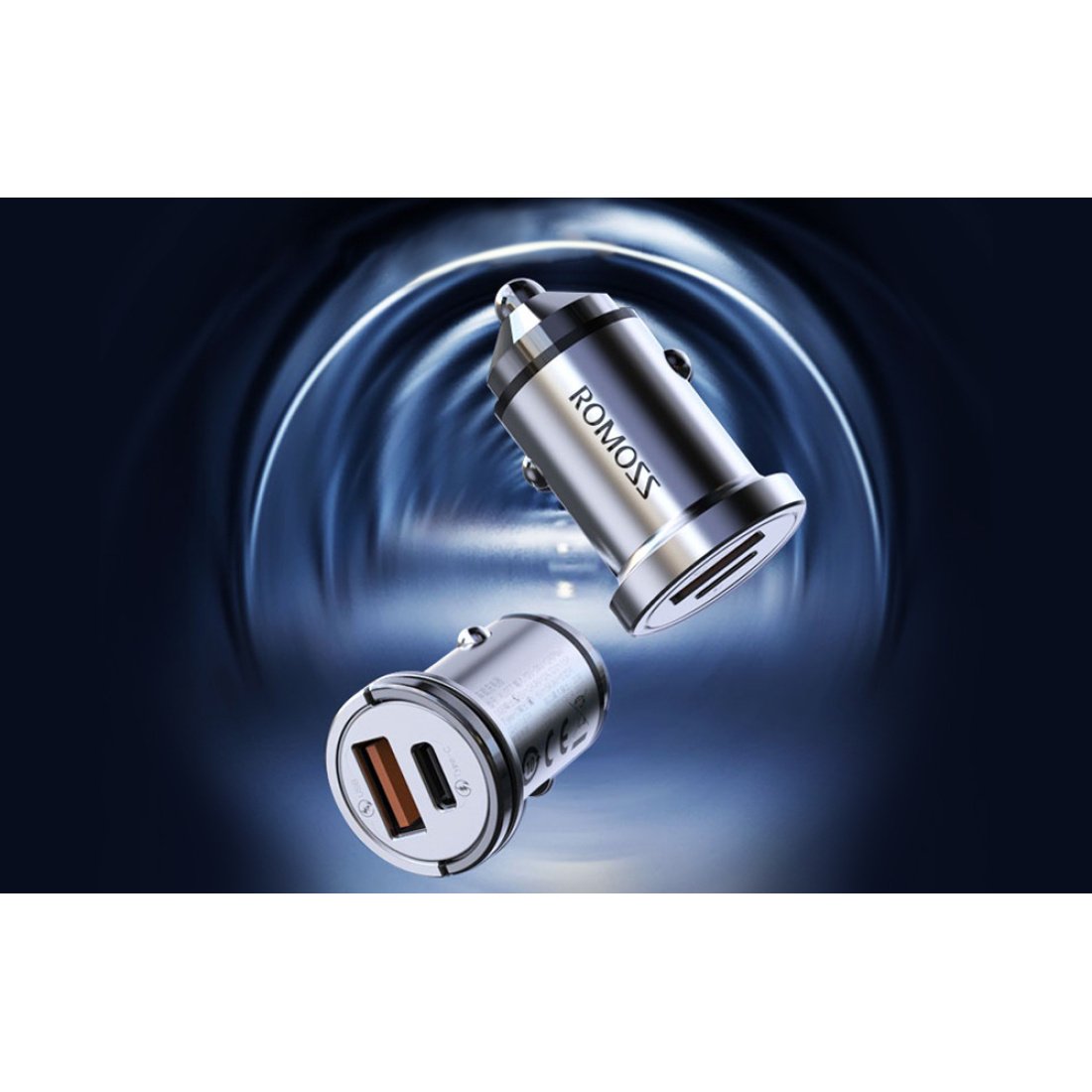 Romoss Φορτιστής Αυτοκινήτου Ασημί με Θύρες: 1xUSB 1xType-C μαζί με Καλώδιο - Image 5