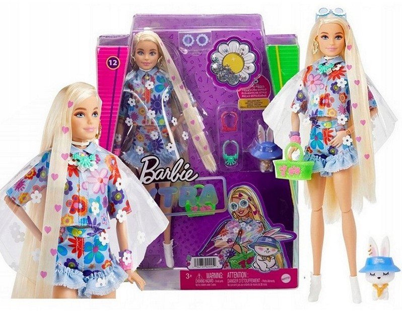 barbie-extra-pop-styling-toebehoren-plus-dier-24x33cm (1) Mattel Κούκλα Barbie Extra Flower Power για 3+ Ετών - Image 1