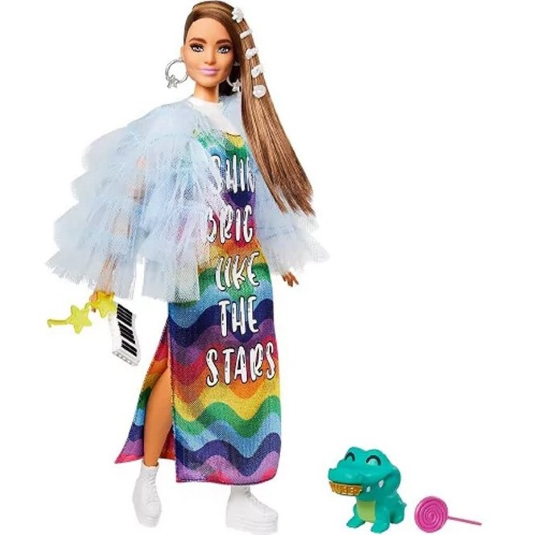 Mattel Κούκλα Barbie Extra Rainbow Dress για 3+ Ετών - Image 3