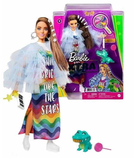 barbie-extra-pop-styling-toebehoren-plus-dier-24x33cm (4) Mattel Κούκλα Barbie Extra Rainbow Dress για 3+ Ετών - Image 1