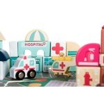 Σετ Ξύλινα Τουβλάκια με Παζλ 54 x 42 cm 115 τμχ Wooden Blocks City 3+ - Image 11