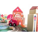 Σετ Ξύλινα Τουβλάκια με Παζλ 54 x 42 cm 115 τμχ Wooden Blocks City 3+ - Image 13