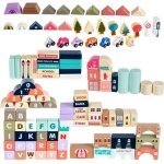 Σετ Ξύλινα Τουβλάκια με Παζλ 54 x 42 cm 115 τμχ Wooden Blocks City 3+ - Image 20