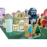 Σετ Ξύλινα Τουβλάκια με Παζλ 54 x 42 cm 115 τμχ Wooden Blocks City 3+ - Image 7