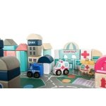 Σετ Ξύλινα Τουβλάκια με Παζλ 54 x 42 cm 115 τμχ Wooden Blocks City 3+ - Image 10