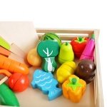 Σετ Ξύλινο Παιχνίδι Καφάσι 34 τεμαχίων με Λαχανικά, Φρούτα, Ξύλο Κοπής και Μαχαίρια, 23.5x26x6 cm - Image 14