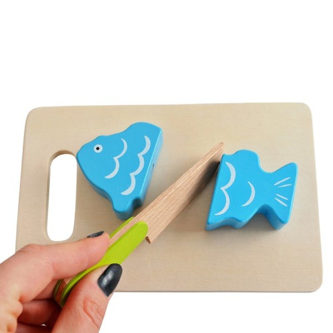 Σετ Ξύλινο Παιχνίδι Καφάσι 34 τεμαχίων με Λαχανικά, Φρούτα, Ξύλο Κοπής και Μαχαίρια, 23.5x26x6 cm - Image 9