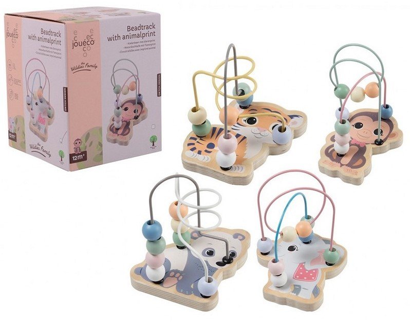 joueco-the-wildies-family-houten-kralenbaan-met-dierenprint-4-assorti-12x12-5x15cm Joueco The Wildies Family Beadtrack With Animalprint από Ξύλο για 12+ Μηνών (Διάφορα Σχέδια) 1τμχ - Image 1