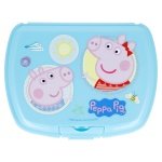 Stor Peppa Pig Πλαστικό Παιδικό Δοχείο Φαγητού Γαλάζιο μ17 x π14 x υ5.6 εκ.