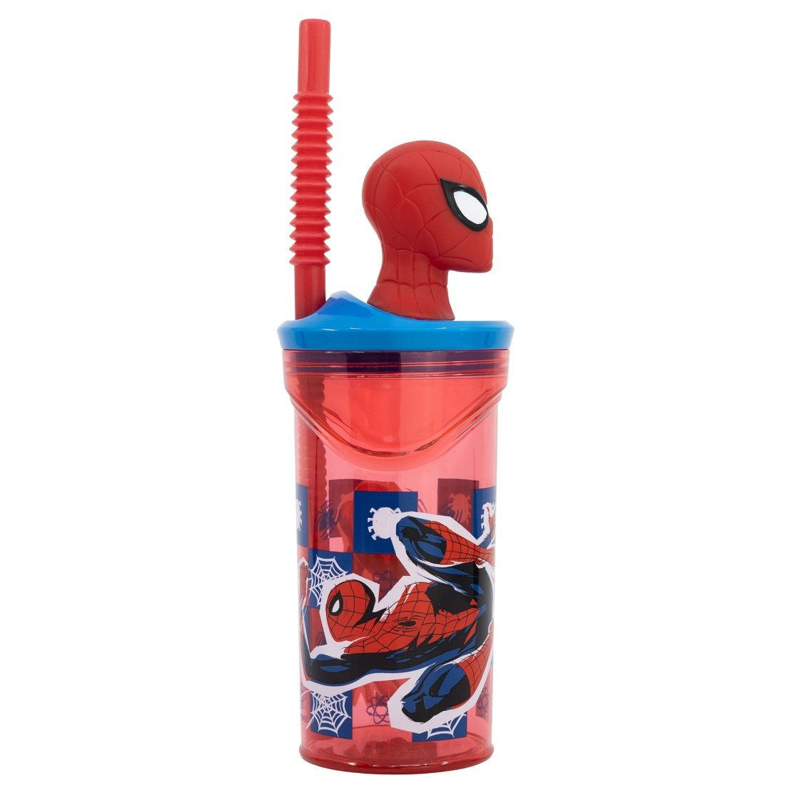 Stor - Παιδικό Ποτήρι Spiderman 3D με Καπάκι και Καλαμάκι 360ml Πλαστικό - Image 4