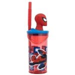 Stor - Παιδικό Ποτήρι Spiderman 3D με Καπάκι και Καλαμάκι 360ml Πλαστικό - Image 4