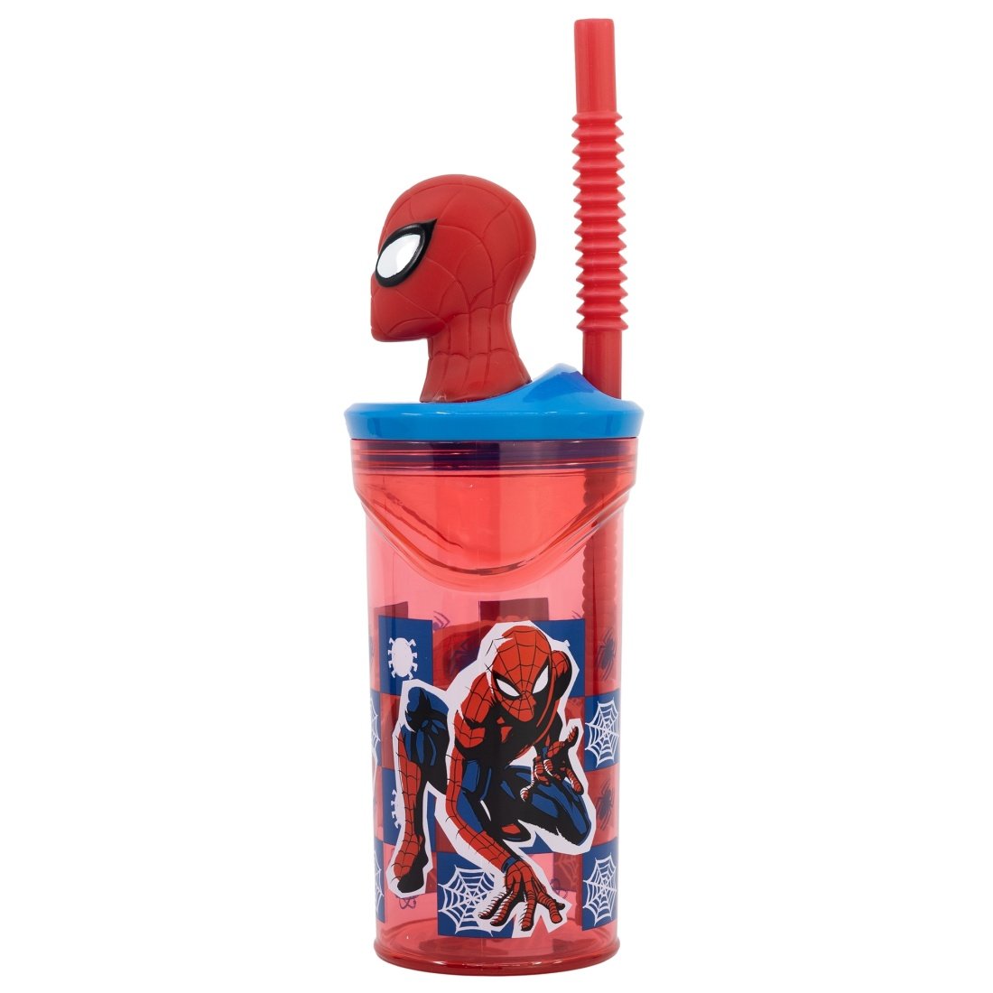 Stor - Παιδικό Ποτήρι Spiderman 3D με Καπάκι και Καλαμάκι 360ml Πλαστικό - Image 3