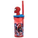 Stor - Παιδικό Ποτήρι Spiderman 3D με Καπάκι και Καλαμάκι 360ml Πλαστικό - Image 3