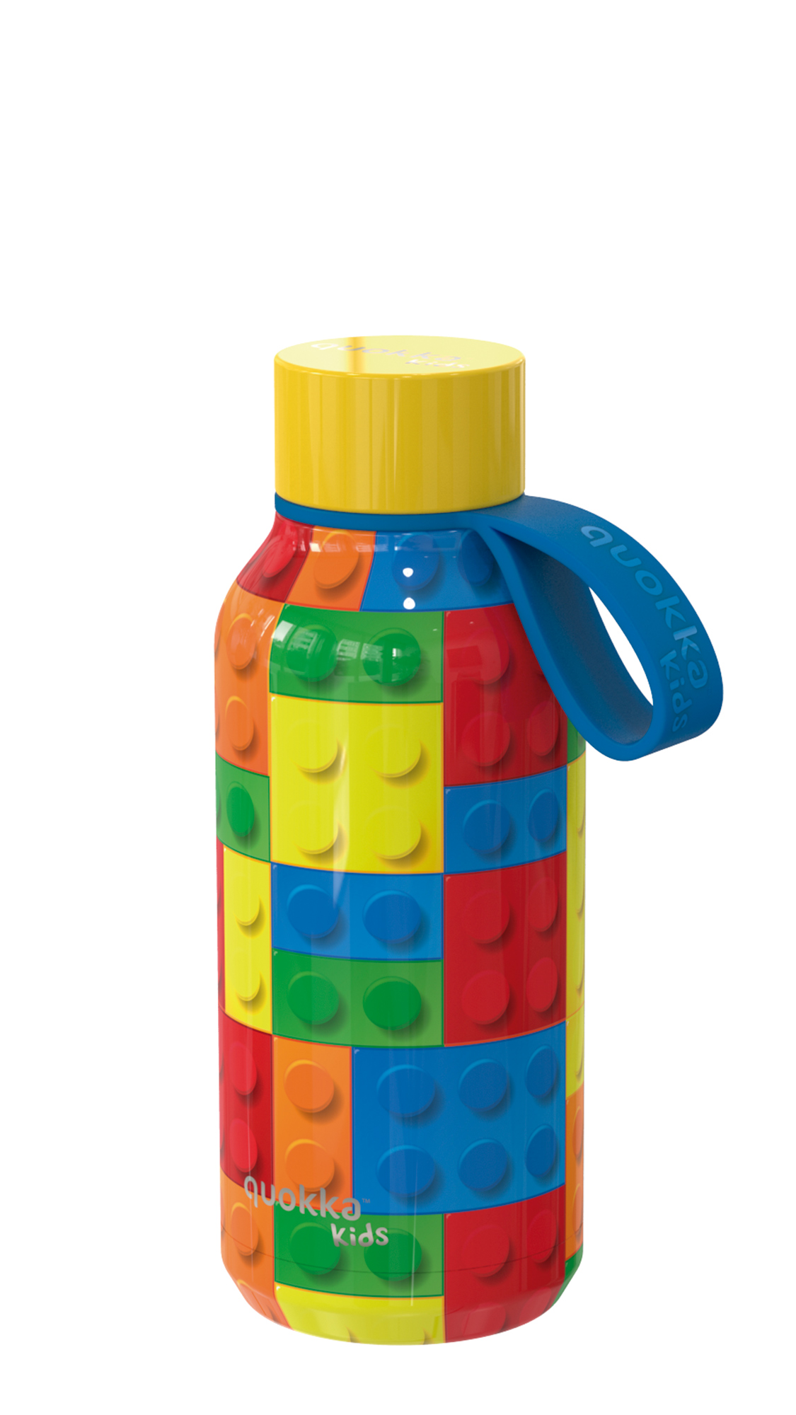 quokka-kids-botella-termo-acero-inoxidable-solid-con-colgador-color-bricks-330-ml Quokka Ανοξείδωτο Παγούρι Θερμός Solid Bricks Πολύχρωμο 330ml - Image 1