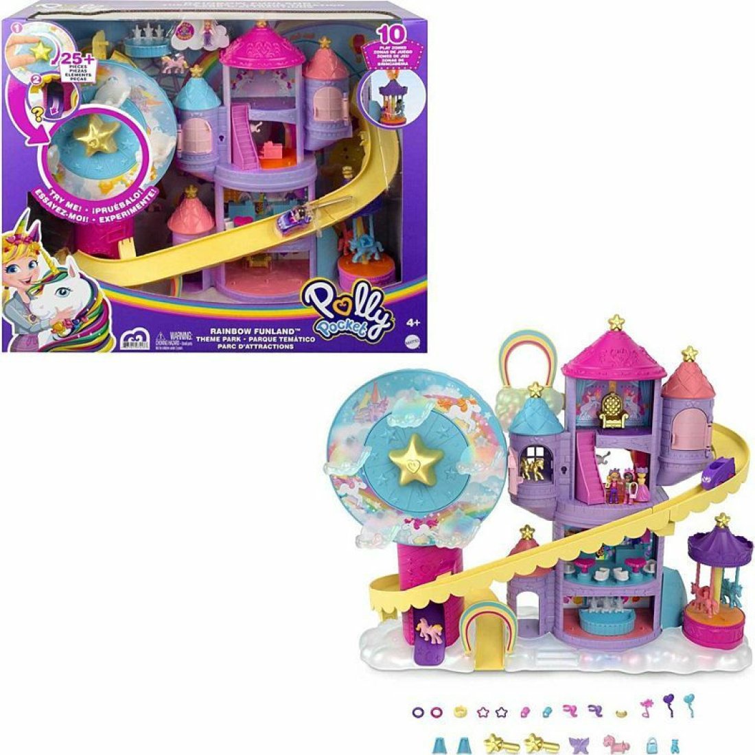 Mattel Παιχνίδι Μινιατούρα Polly Pocket Λούνα Παρκ Ουράνιο Τόξο για 4+ Ετών 40εκ. - Image 2