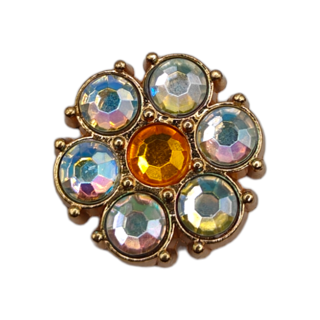 Μεταλλικό Αξεσουάρ για Διακόσμηση Παπουτσιών Crocs σχέδιο Rhinestone Multi Round - Image 3