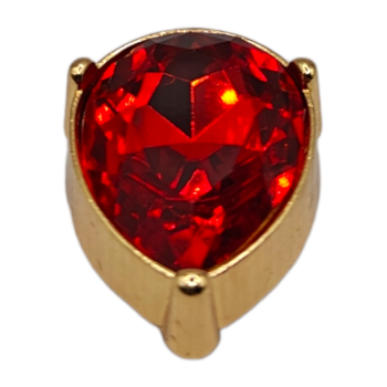 Μεταλλικό Αξεσουάρ για Διακόσμηση Παπουτσιών Crocs σχέδιο Oval Ruby Red