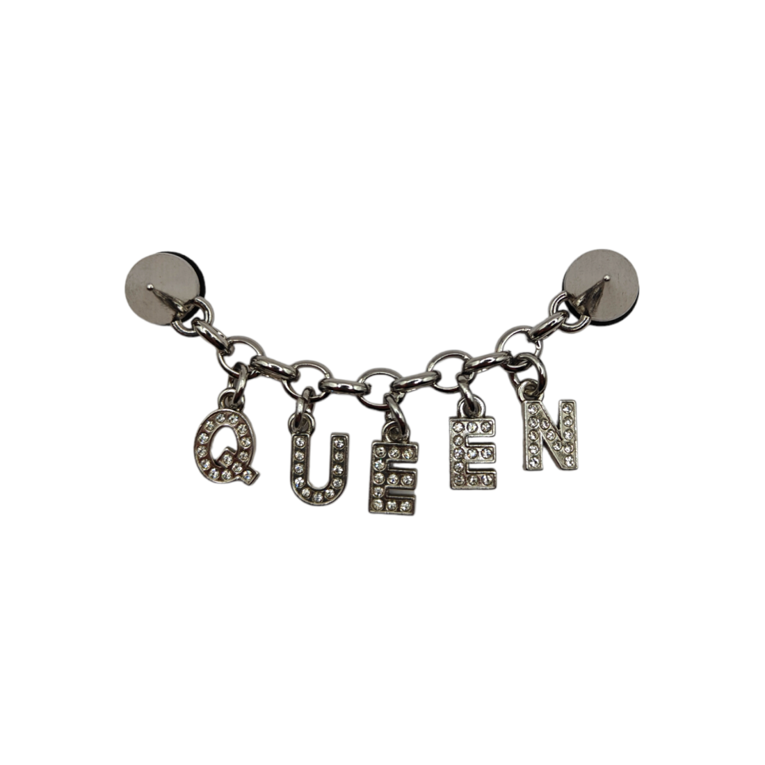 Μεταλλικό Αξεσουάρ για Διακόσμηση Παπουτσιών Crocs σχέδιο Queen Chain Silver with Strass - Image 2