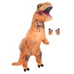 Αποκριάτικη Unisex Στολή Φουσκωτός Δεινόσαυρος T-REX Καφέ - Image 7