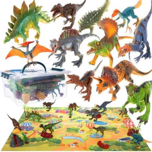 eng_pl_Dinosaurs-figures-mat-22397-17159_9 Σετ παιχνιδιών Δεινόσαυροι 24τμχ με Χαλάκι Πάρκο Δεινοσαύρων σε Κουτί - Image 1