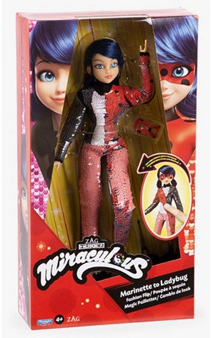 miraculous-ladybug-pop-met-pailetten-marinette-to-ladybug-18x33cm Κούκλα Μαγική Μεταμόρφωση Από Marinette σε LadyBug Miraculous - Image 1