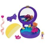 Mattel Polly Pocket Mini – Ο Κόσμος Της Polly Με Χτένα και Κλιπ για τα Μαλλιά Birthday Compact Playset Μωβ - Image 2