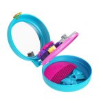 Mattel Polly Pocket Mini – Ο Κόσμος Της Polly Με Χτένα και Κλιπ για τα Μαλλιά Birthday Compact Playset Μπλε - Image 6