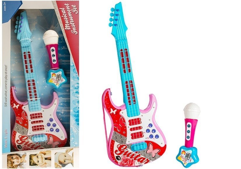 eng_pl_Electric-Guitar-With-Microphone-Strings-Toy-Pink-3362_1 Παιδική Ηλεκτρική Κιθάρα με χορδές και Μικρόφωνο - Image 1