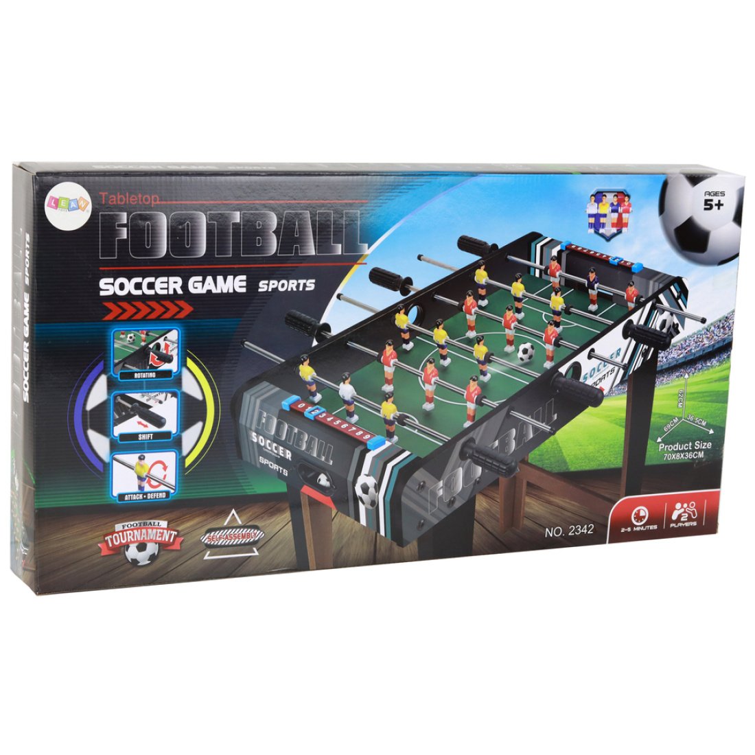 Επιδαπέδιο Ποδοσφαιράκι Ξύλινο Πολύχρωμο Μ69 x Π37 - Image 2