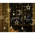 Αστέρια και Φεγγάρια Λαμπάκια 138  LED Θερμό Λευκό USB τύπου Κουρτίνα - Image 2