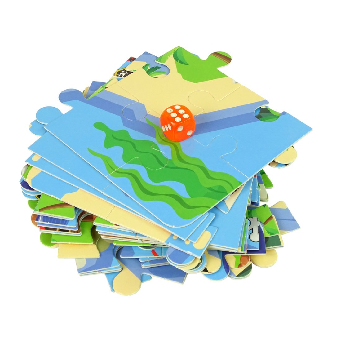 Ξύλινα Εκπαιδευτικά Τουβλάκια Κάστρο Πειρατών Σετ σε Κουβά για 3+ Ετών 46τμχ - Image 5