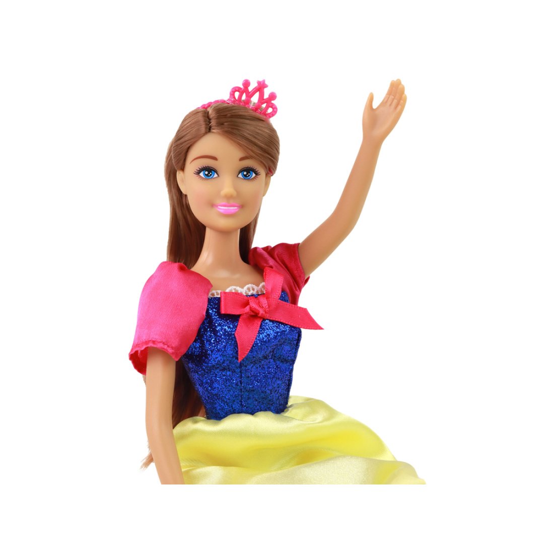 Παιδική Κούκλα Anlily Princess Μακριά Σκούρα Μαλλιά Κίτρινο Φόρεμα - Image 3