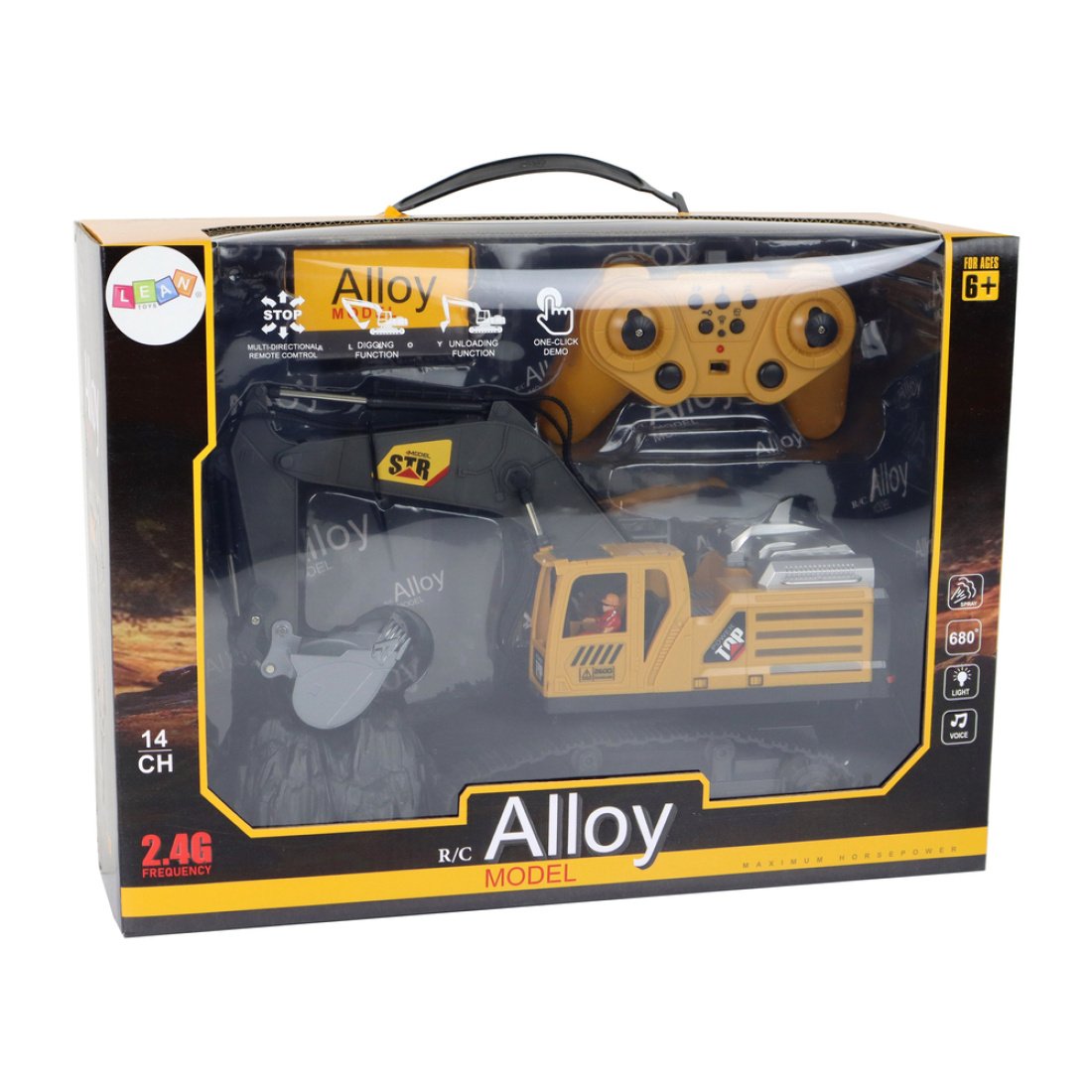 Εκσκαφέας Τηλεκατευθυνόμενος Με Επαναφορτιζόμενες Μπαταρίες14 Channels Κίτρινο 1:14 - Image 6