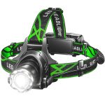 Επαναφορτιζόμενος Αδιάβροχος Φακός Κεφαλής LED LC2 Πράσινο