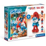 Clementoni The Smurfs Puzzle Στρουμφάκια 104 κομμάτια + 3D Φιγούρα ΠαπαΣτρουμφ, 03481