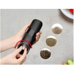 Ηλεκτρικός Μύλος Μπαχαρικών σε Μαύρο Χρώμα με Led - Image 5