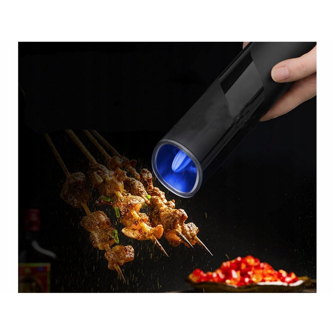 Ηλεκτρικός Μύλος Μπαχαρικών σε Μαύρο Χρώμα με Led - Image 4