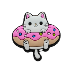 Αξεσουάρ για Διακόσμηση Παπουτσιών Crocs σχέδιο Donuts Ροζ με Γατούλα