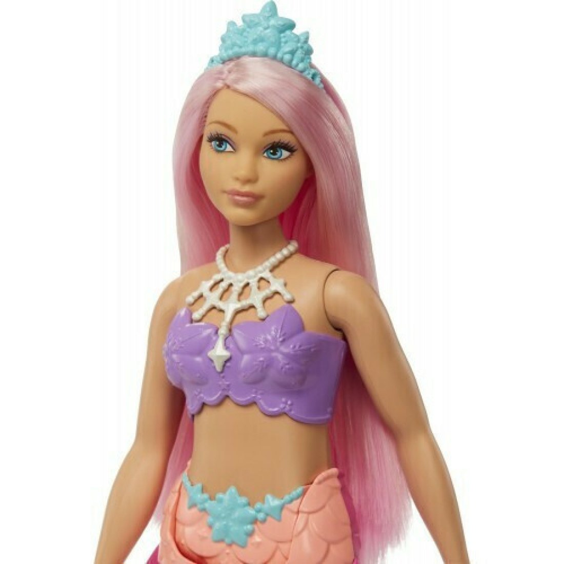 Mattel Νεα Barbie Γοργονα (Curvy, Pink Hair) With Pink Ombre Mermaid Tail and Tiara - Image 3
