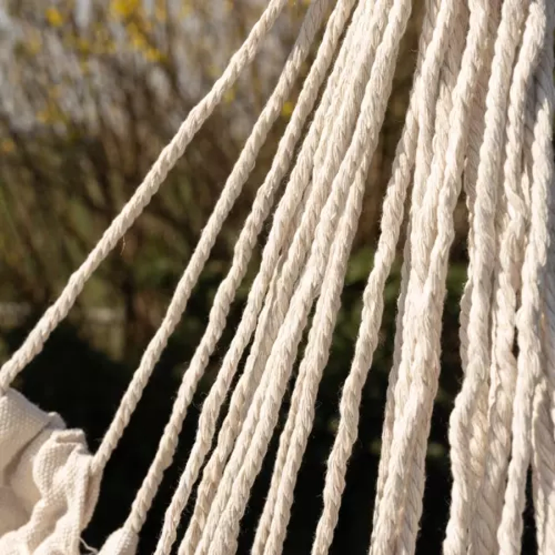 Αιώρα κάθισμα, Υφασμάτινη πολυθρόνα κούνια μονή, με μαξιλάρια, σε μπεζ χρώμα, 125x97x130 cm - Image 15