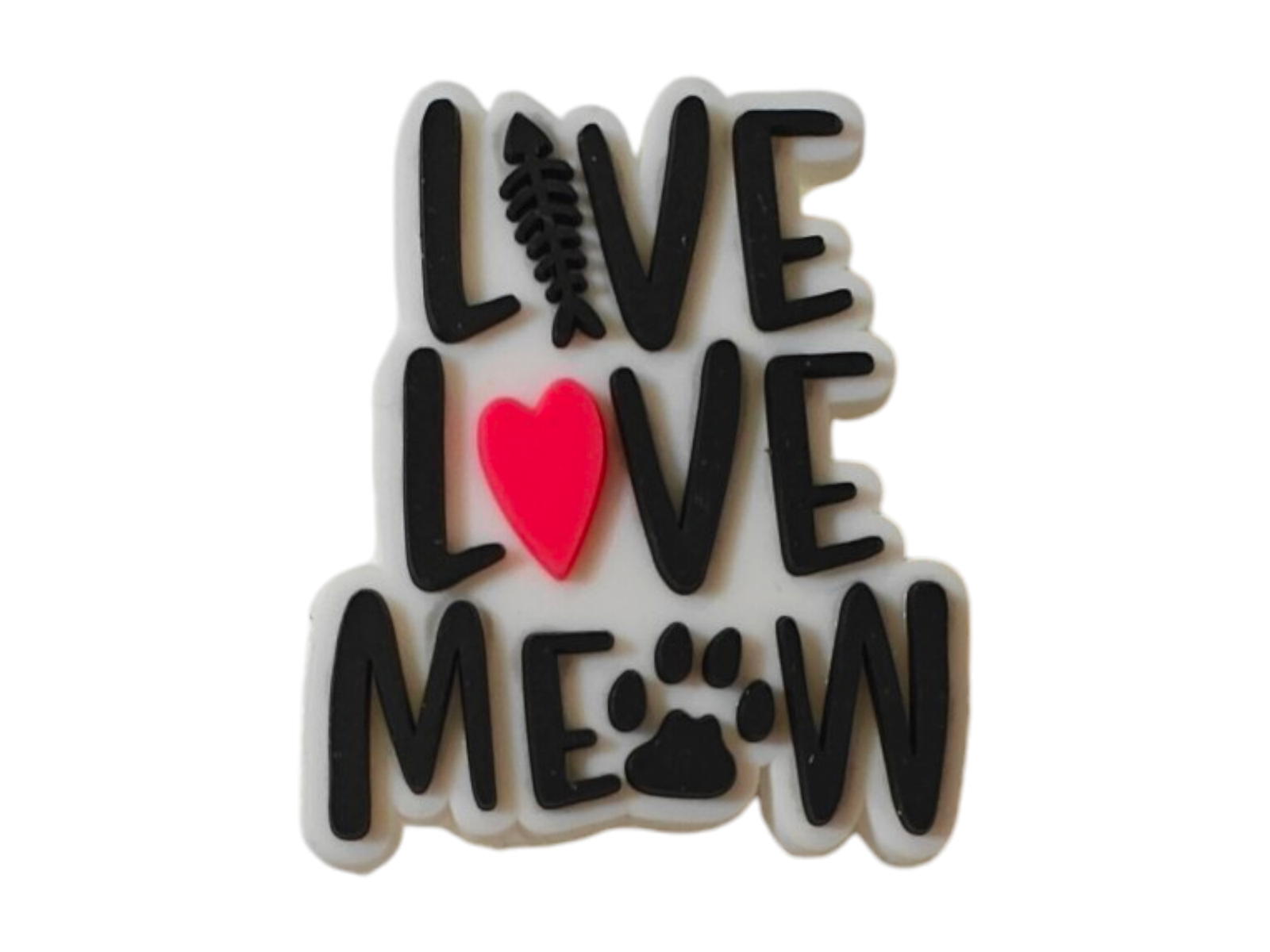 Photoroom-20240805_202434_46 Αξεσουάρ για Διακόσμηση Παπουτσιών Crocs σχέδιο Logo Live Love Meow - Image 1