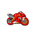 Αξεσουάρ για Διακόσμηση Παπουτσιών Crocs σχέδιο Αγωνιστική Μοτοσυκλέτα Κόκκινη