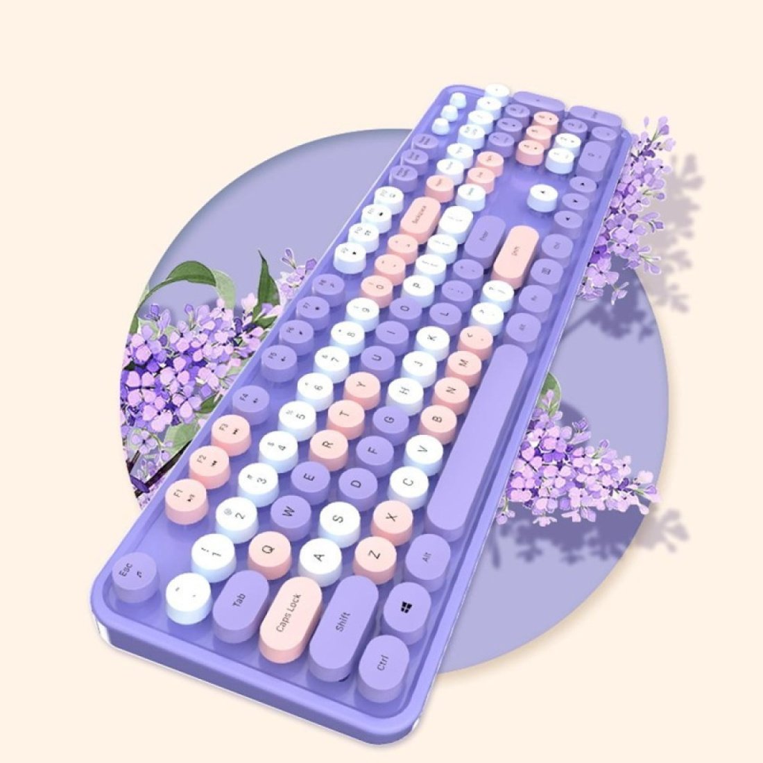 MOFII Sweet Ασύρματο Σετ Πληκτρολόγιο & Ποντίκι Αγγλικό US Μωβ - Image 2