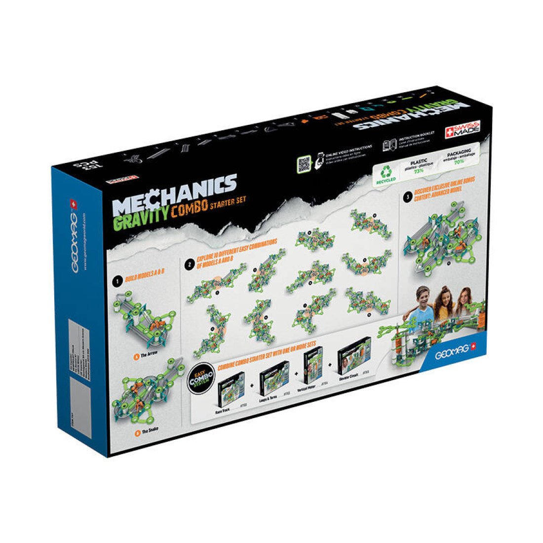 GEOMAG Μαγνητικό Παιχνίδι Κατασκευών Mechanics Gravity RE Combo Starter Set Hero GEO-757 (153τμχ) - Image 2