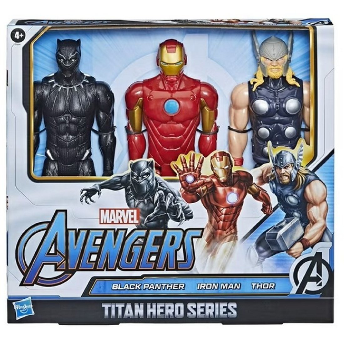 Σετ 3 Φιγούρες Marvel Avengers Titan Hero Series Black Panther Iron Man Thor - Image 3